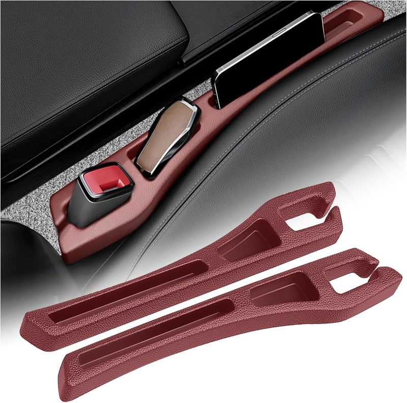 Figpade 2PCS Car Seat Gap Filler Organizer,Multifunctional Car Gap Filler Organizer Storages Phone Key Avoids Things Falling,Universal Car Blocker Between Seats Car Accessories(Red) - Image 1